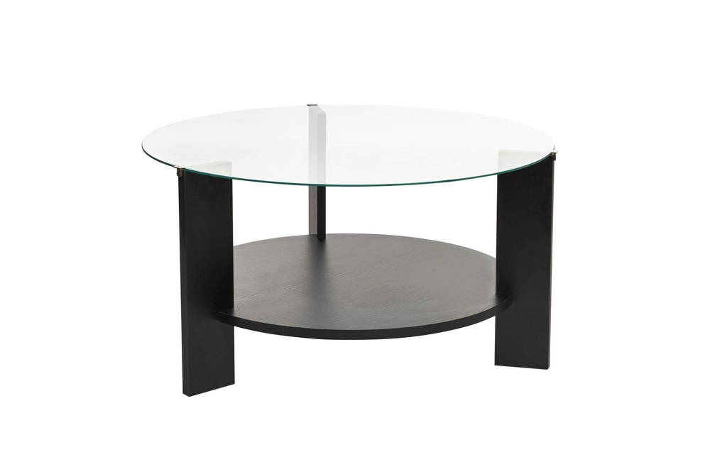 Woody Fashion Table basse Clara Wood Black 75 x 40 cm, Noir/Transparent