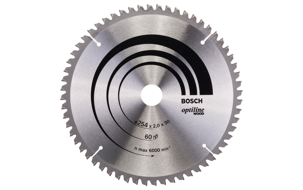 Bosch Professional Lame de scie circulaire Optiline Wood, 254 x 30 x 2 mm, Z 60