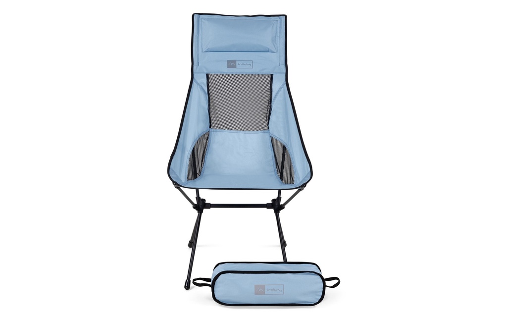 Trekony Chaise de camping Haut Bleu clair Stahl