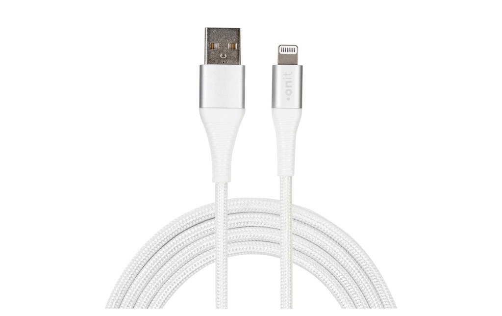 onit Câble USB 2.0 12 W, MFi, USB-A - Lightning, 1 m, Blanc