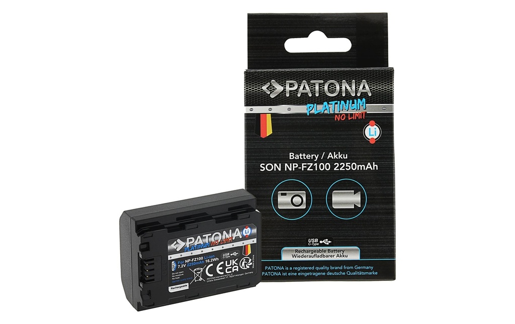 Patona Batterie pour Appareils photo numérique Batterie Platinum pour Sony NP-FZ100 A7 III