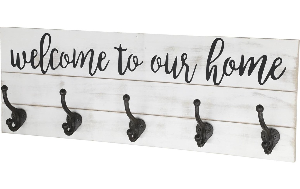 Chic Antique Crochet mural welcome to our home, Crème