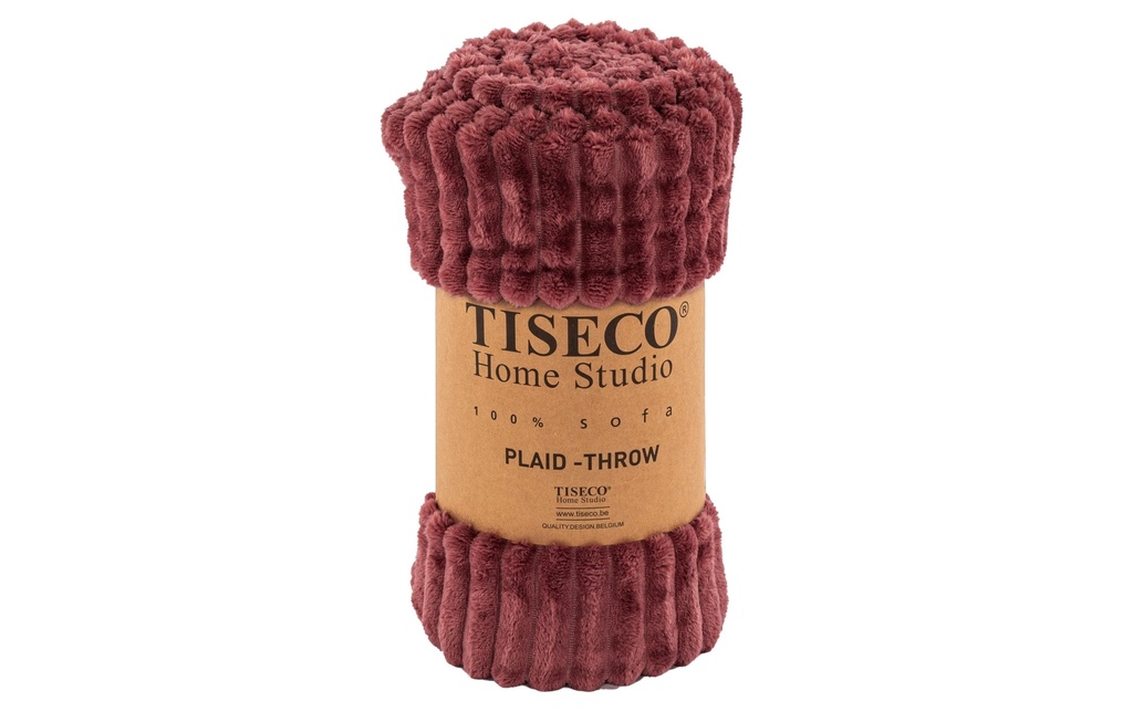 Tiseco Couverture Ribble microflanelle 130 x 160 cm, Bordeaux
