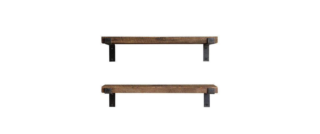 Woody Fashion Étagère murale LAM004 2 pièces, 60 x 16 x 14 cm, Noix