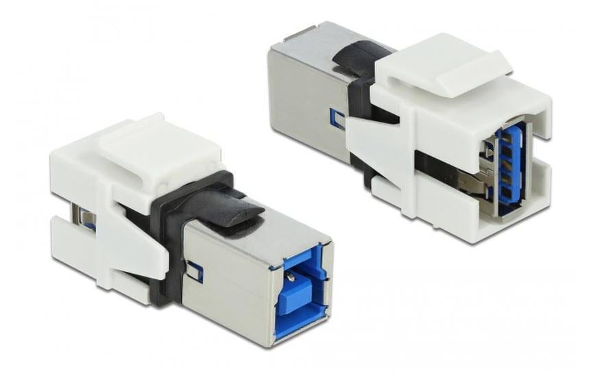 Delock Module Keystone USB 3.0, A – B, (f-f) Blanc