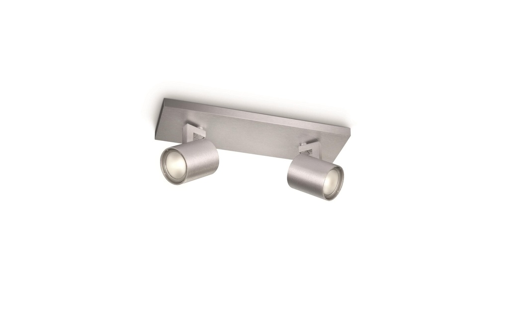 Philips Spot encastré Runner, 2 x GU10, 20 W, argenté