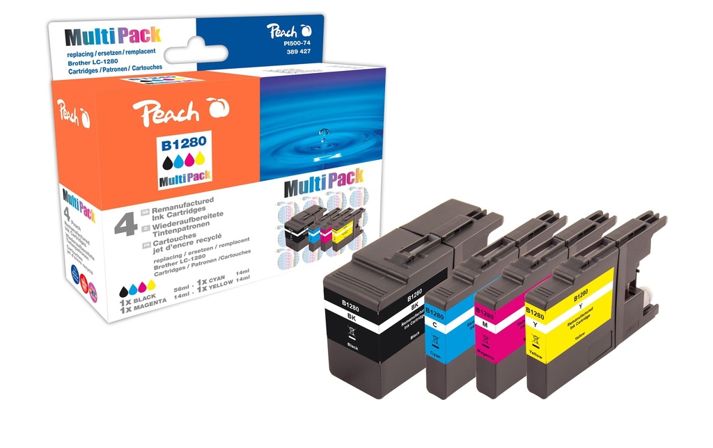 Peach Encre Brother LC-1280 Combi Pack XL Magenta/Yellow/noir/Cyan