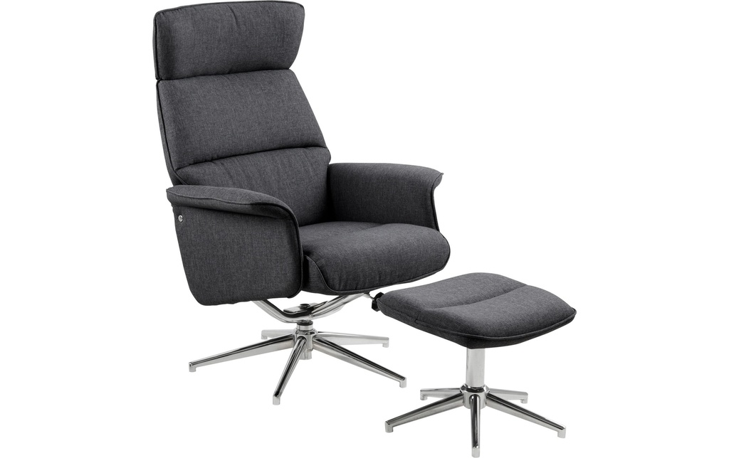 AC Design Fauteuil Alura Polyuréthane (PU)/Acier, Gris foncé