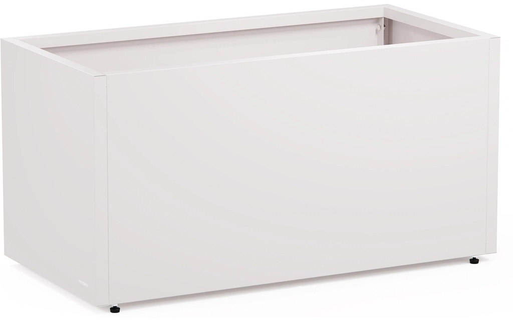 Herstera Bac à fleurs Metal Planter 50, 100 x 50 x 50 cm, argile blanche