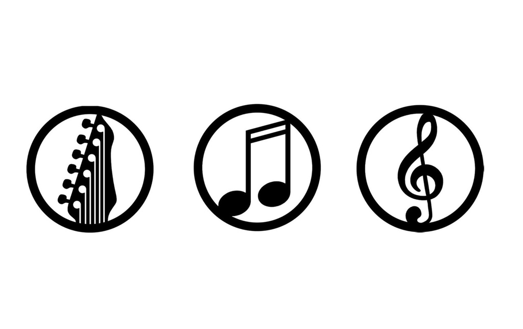 Wallxpert Décoration de mur Just Music 3 pièces, 25 cm