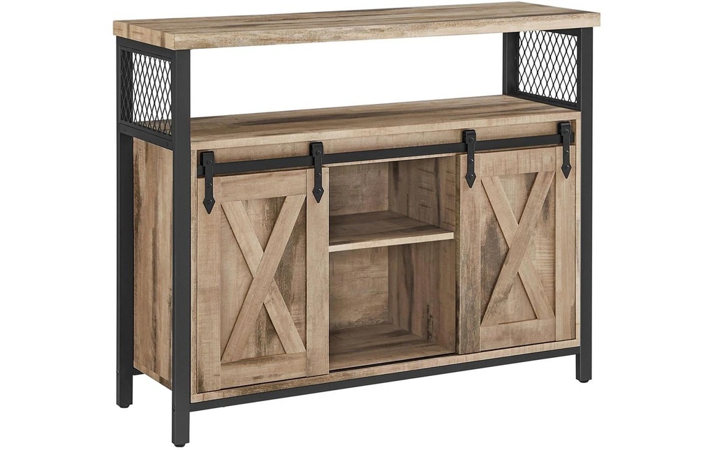 VASAGLE Commode 100 x 80 cm, Brun/Noir