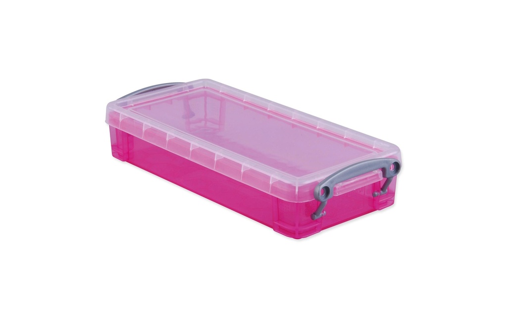 Really Useful Box Boîte de rangement 0,55 litre, Transparent/Rose
