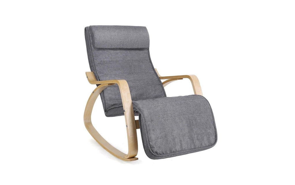 Songmics Chaise à bascule 91 cm x 115 cm, Gris