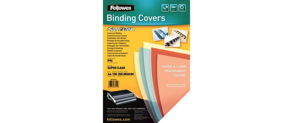 Fellowes Couverture de brochure 300 g/m², 100 Pièce/s, Transparent