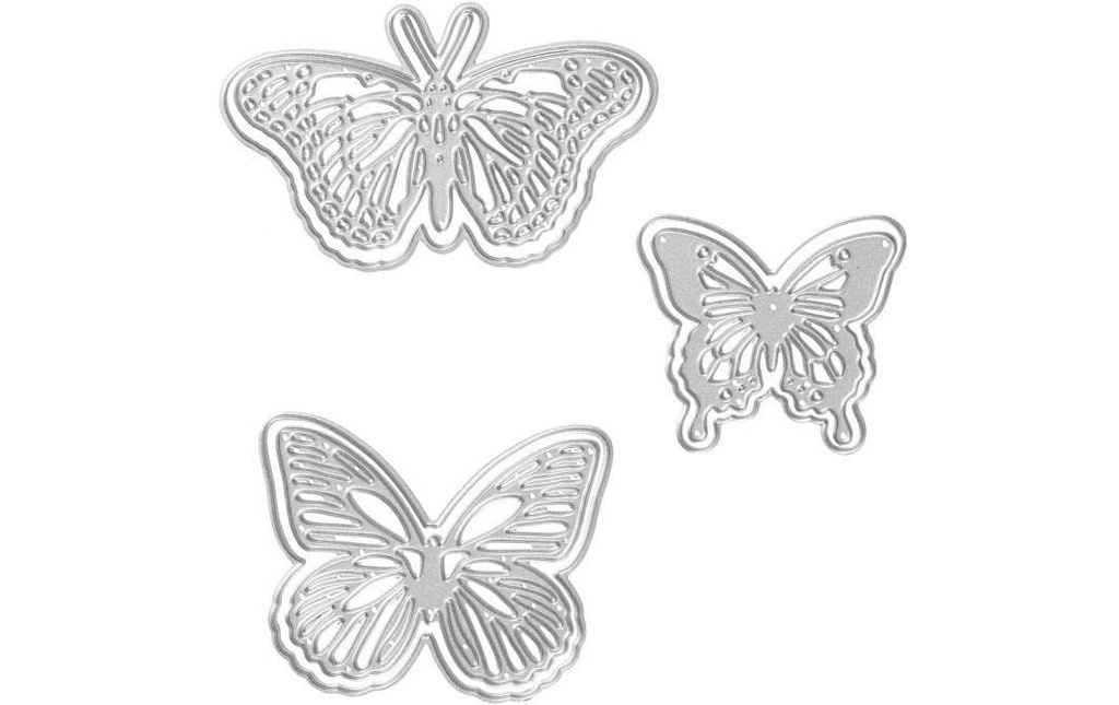 Creativ Company Modèle de poinçon 3-pièces, papillons