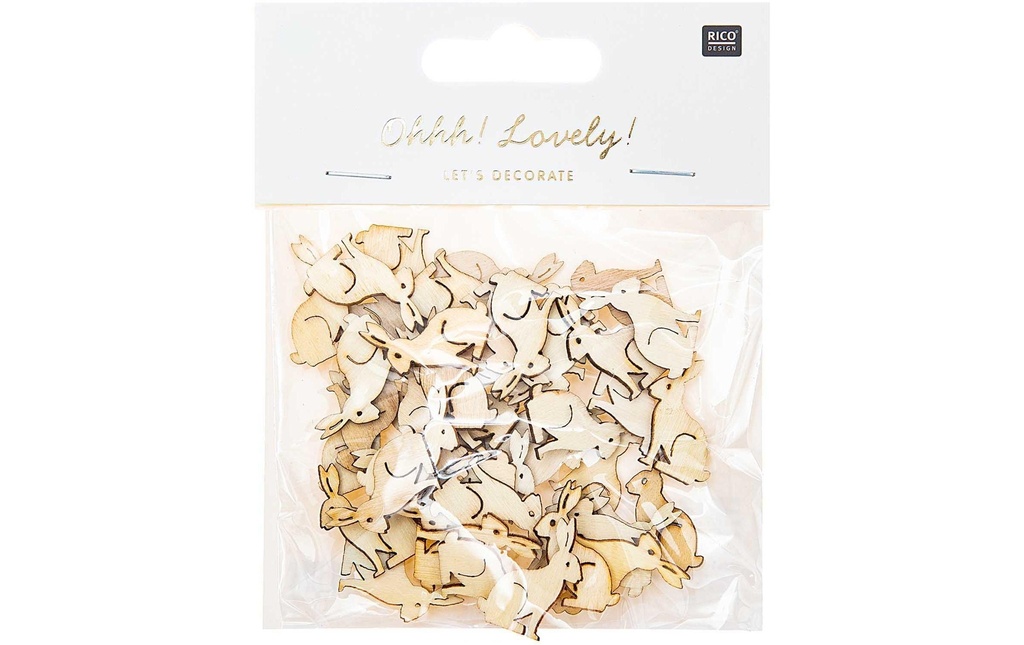 Rico Design Décoration de dispersion Lièvre petit, 48 pièces, Nature
