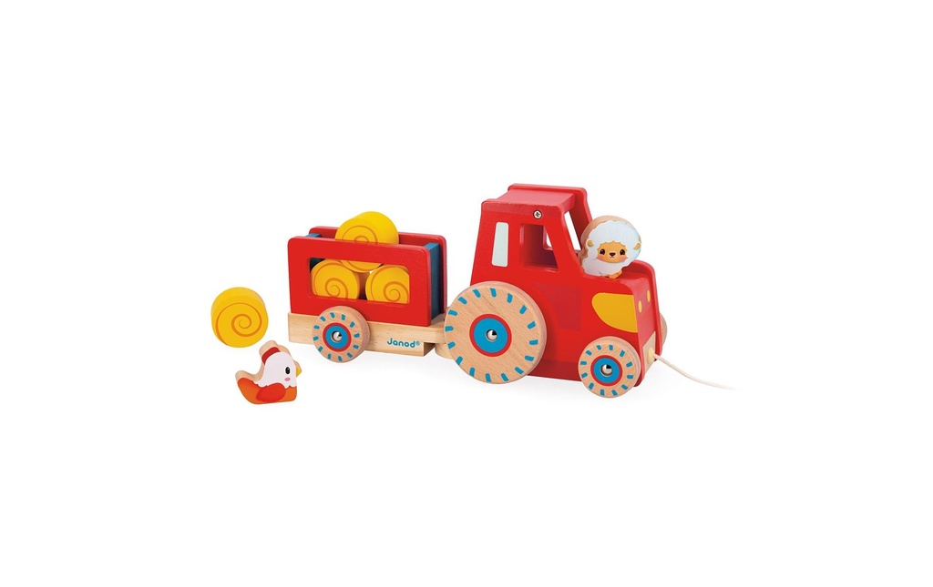 Janod Jouet à tirer Tracteur agricole