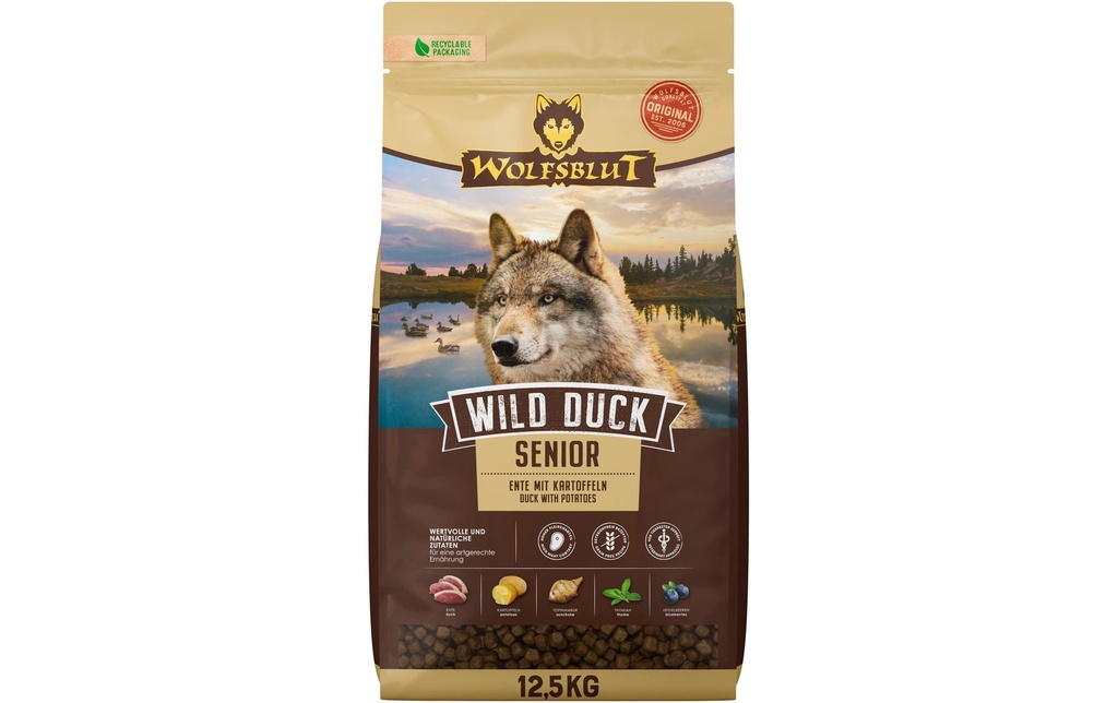 Wolfsblut Alimentation sèche Dog Wild Duck Senior, 12.5 kg