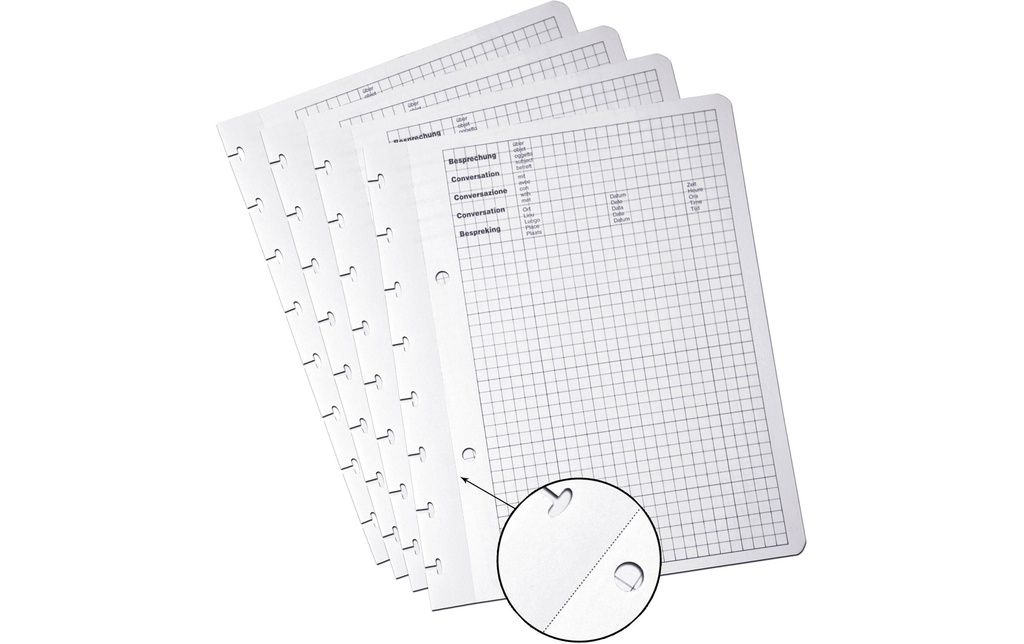 Adoc Carnet de notes Feuilles de remplacement Meeting-Ex quadrillé, 100 feuilles