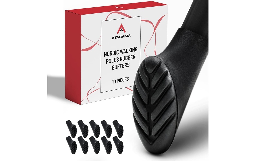 Atacama Amortisseurs en caoutchouc Nordic Walking Embout pour bâton de marche, set de 10