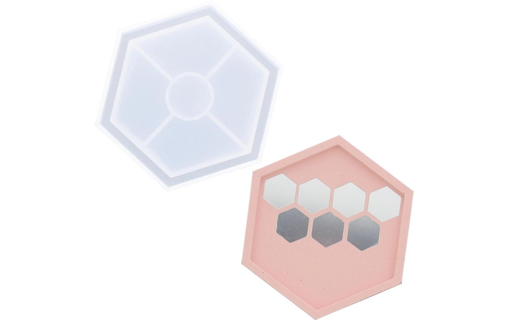 Jesmonite Moule à couler Dessous de plat Hexagon, 11.5 cm x 10 cm