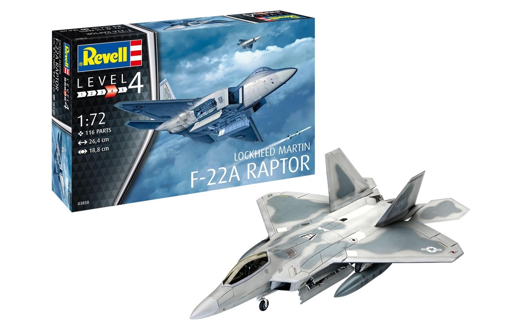Revell Kits de montage Lockheed Martin F-22A Raptor 1:72