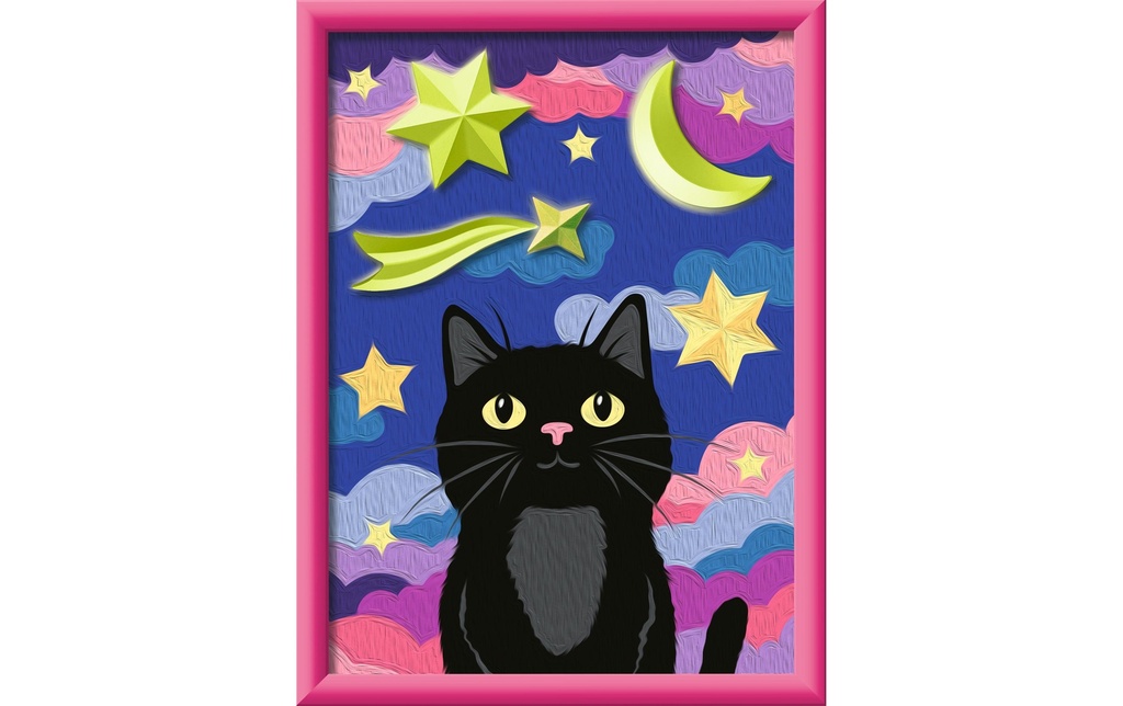 Ravensburger Peinture par numéros CreArt Kids Chat avec éléments en plâtre