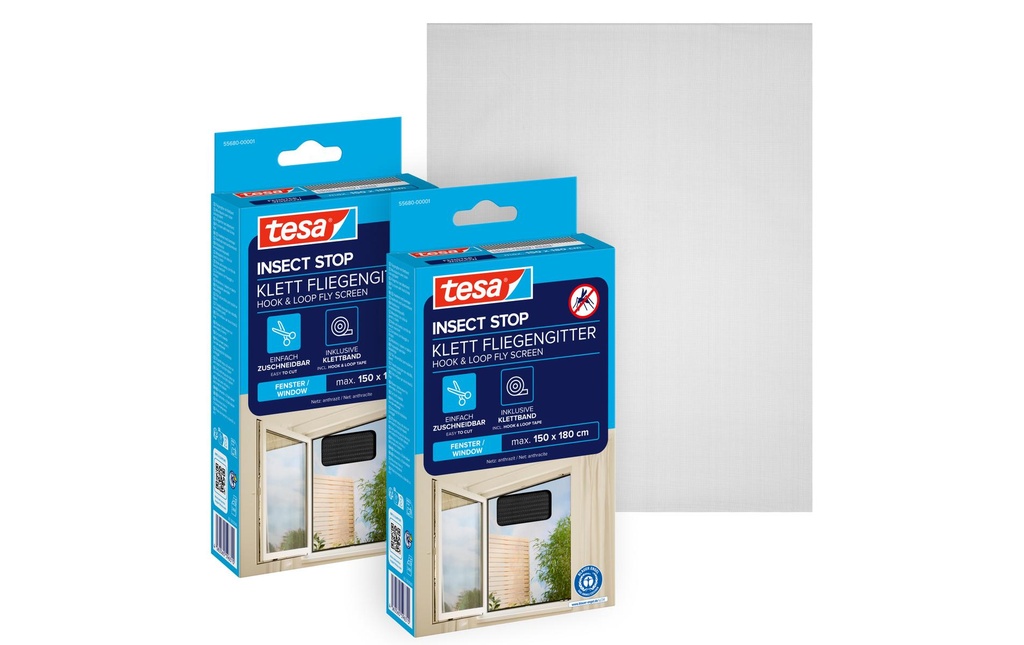 tesa Moustiquaire -Set standard, 2x 1.5 m x 1.8 m, Anthracite