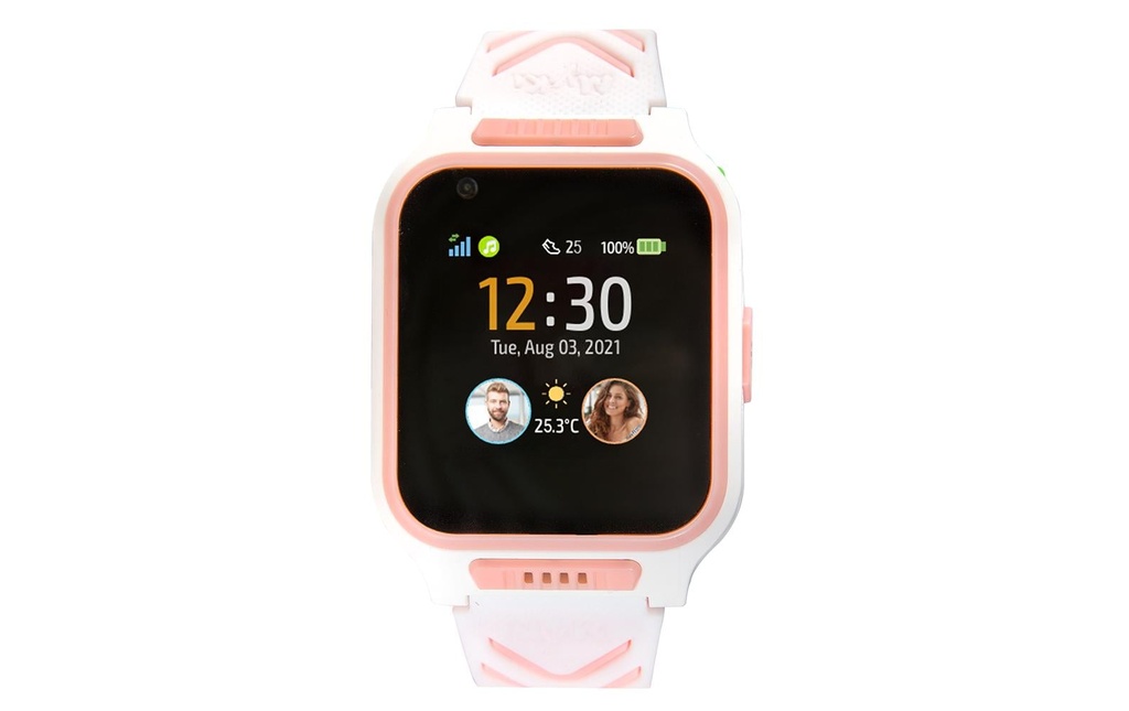 MyKi Smartwatch Montre GPS pour enfants MyKi 4 Blanc/rose avec carte SIM
