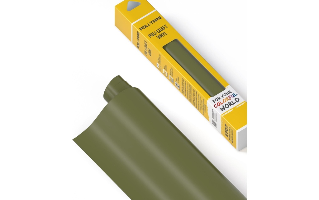 Poli-Tape Film de vinyle Permanent 30.5 x 183 cm, olive mat