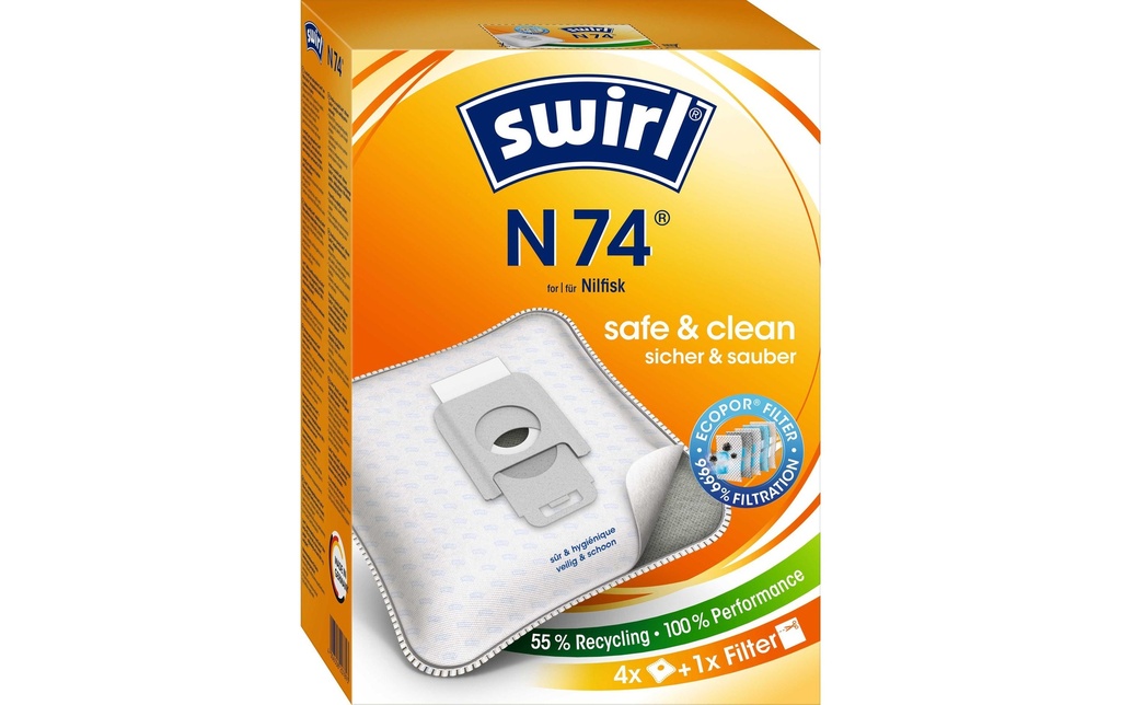 Swirl Sac filtrant pour aspirateur N 74 4 Pièce/s