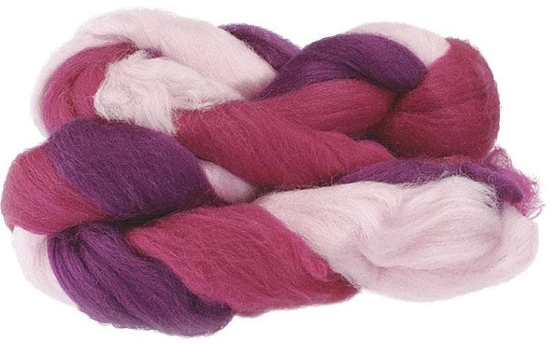 Heyda Laine de feutre Mélange 3 brins 50 g, Rose/Violet/Rose