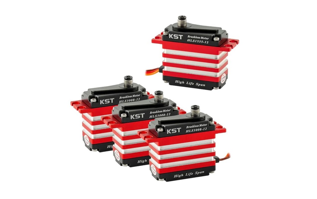 KST Kits servo Heli Combo 12V 3x HLS3008-12, 1x HLS1535-12