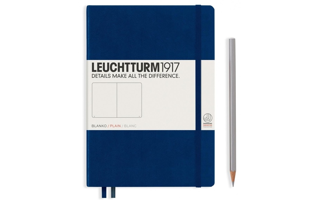 Leuchtturm Bloc-notes Moyen A5, Vierge, 2 parties, Bleu marine