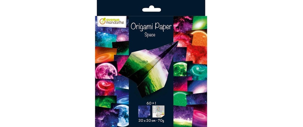 Avenue Mandarine Feuilles origami Espace origami 60 feuilles, 20 x 20 cm