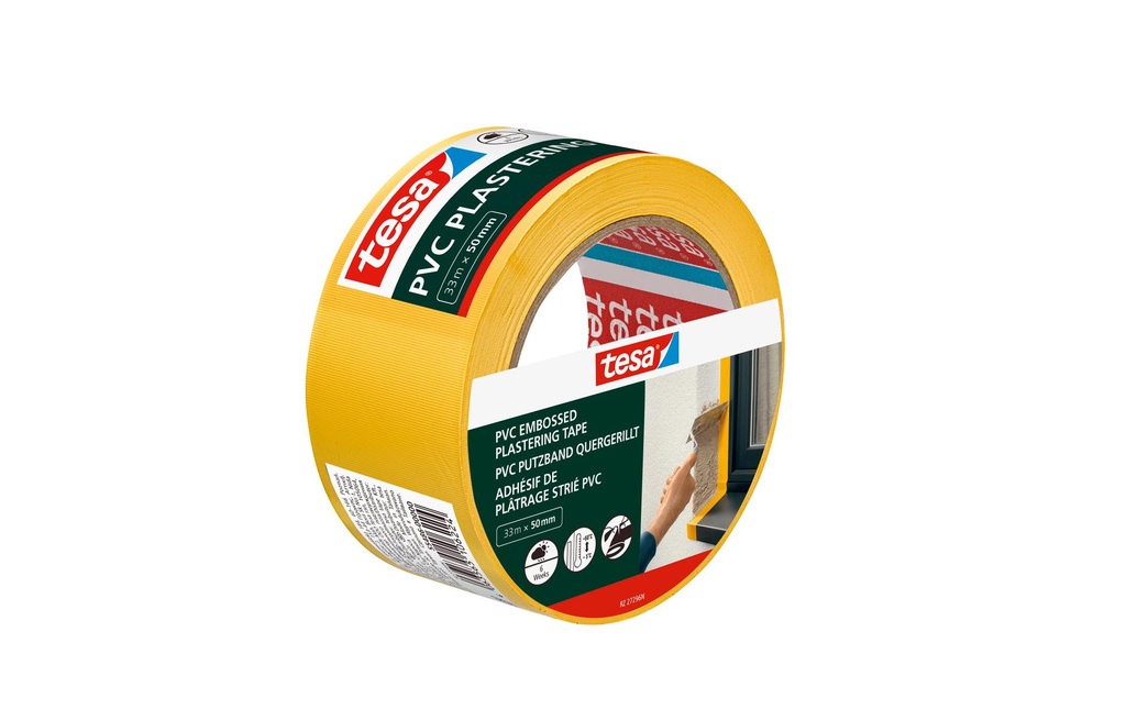 tesa Bande d'enduit PVC à rainures transversales, 33 m x 50 mm