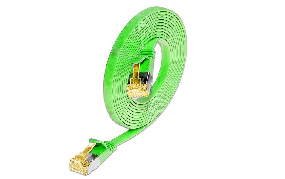 SLIM Câble patch slim  Cat 6A, U/FTP, 7 m, Vert