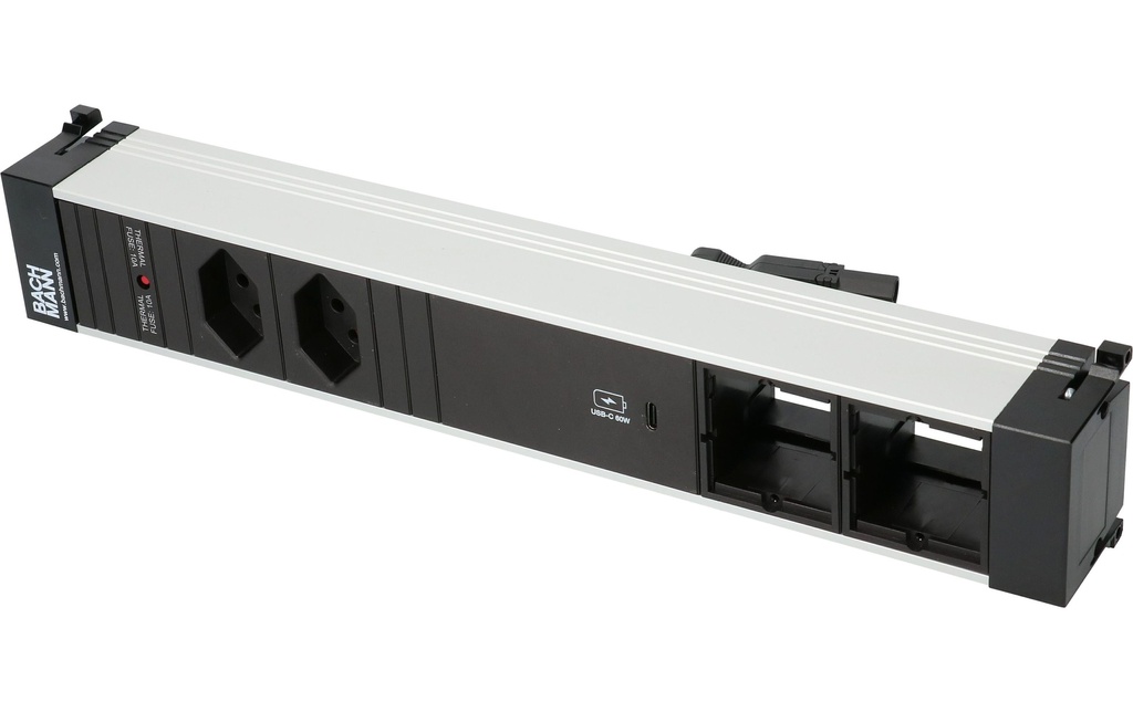 Bachmann Bloc multiprises d’encastrement POWER FRAME 2x T13, 1x USB-C, 2x Custom
