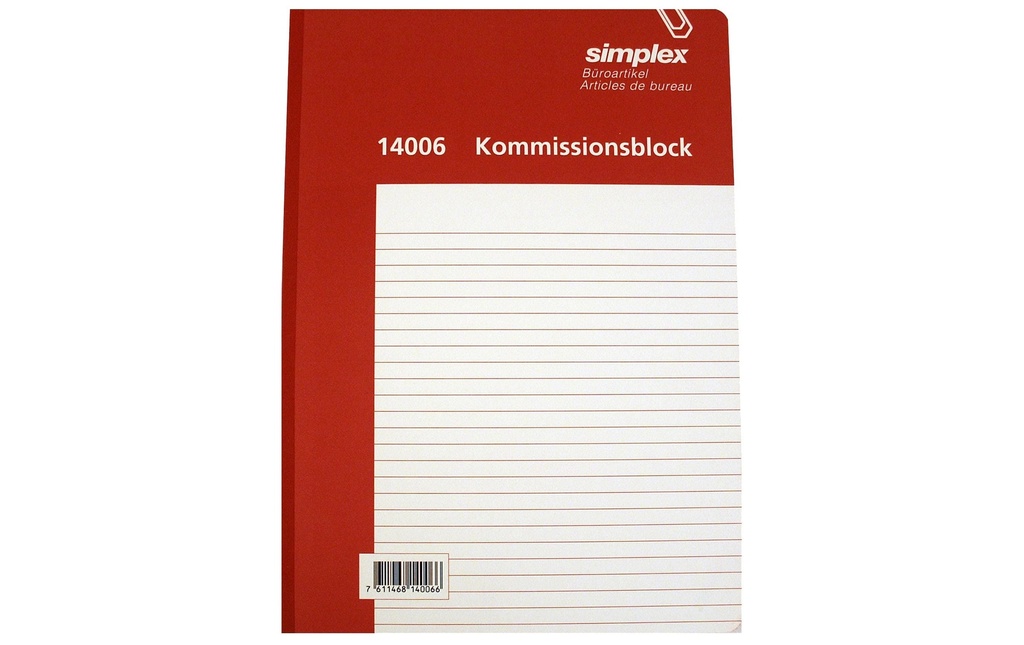 Simplex Cahier autocopiant A4 Livre des commissions