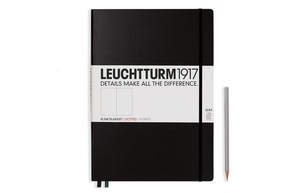 Leuchtturm Carnet de notes Master Slim A4, Pois, Noir
