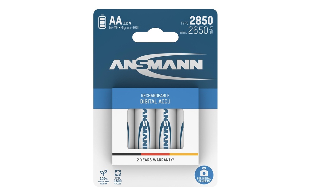 Ansmann Batterie Digital Typ 2850 NiMH AA 2850 mAh, 4 Pièce/s