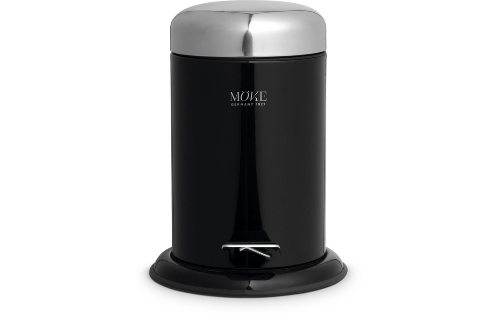Möve Poubelle à pédale Push 3 l, Noir/Argenté