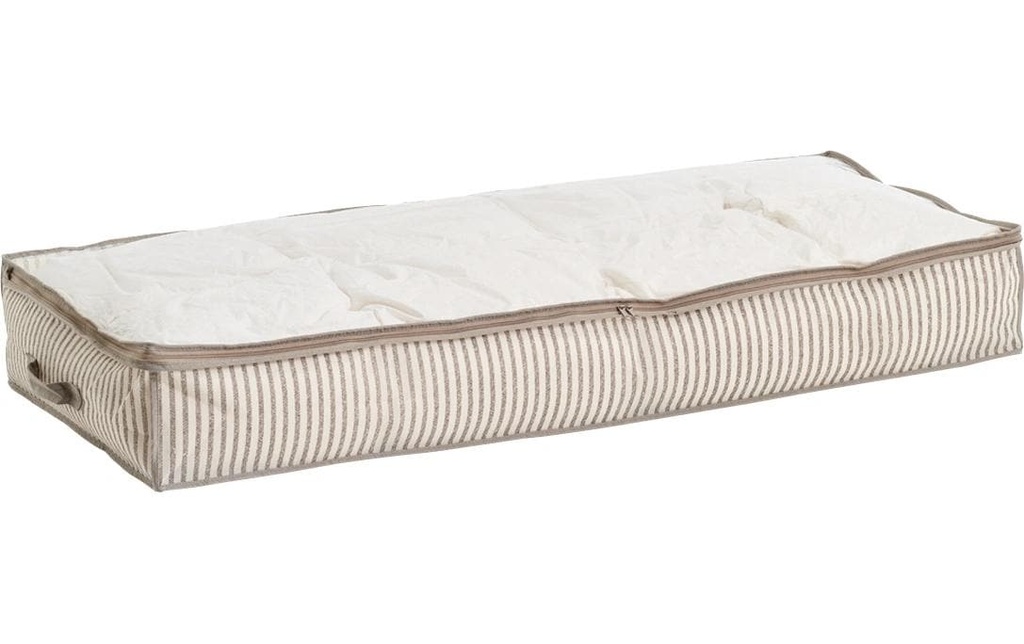 Zeller Present Housse sous le lit Stripes, Non-tissé, 104 x 46 x 15 cm, brun