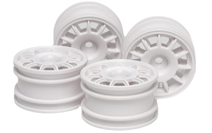 Tamiya Jantes 11 rayons, blanc, 24 mm, châssis M 1:10, 4 pièces
