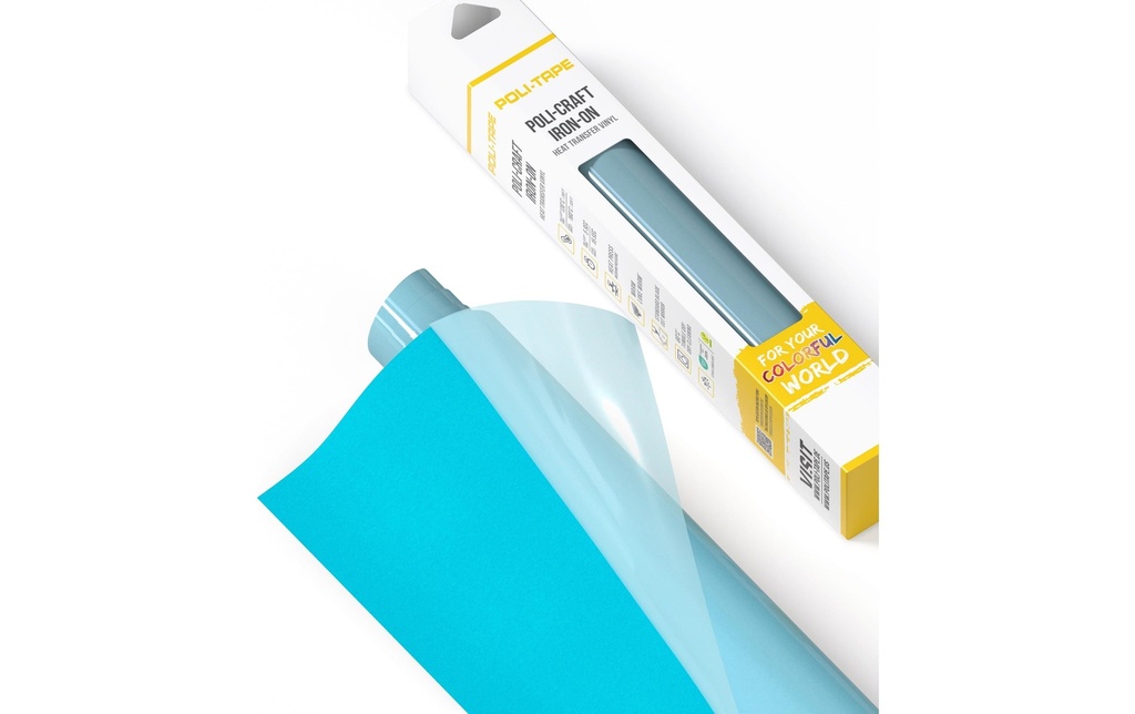 Poli-Tape Film thermocollant Tubitherm Flock, 30.5 x 61 cm, turquoise mat