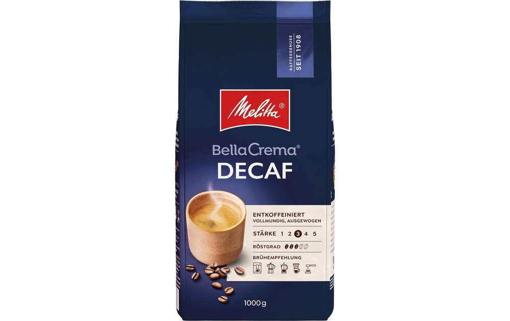 Melitta Grains de café BellaCrema Decaffeinato 1000 g