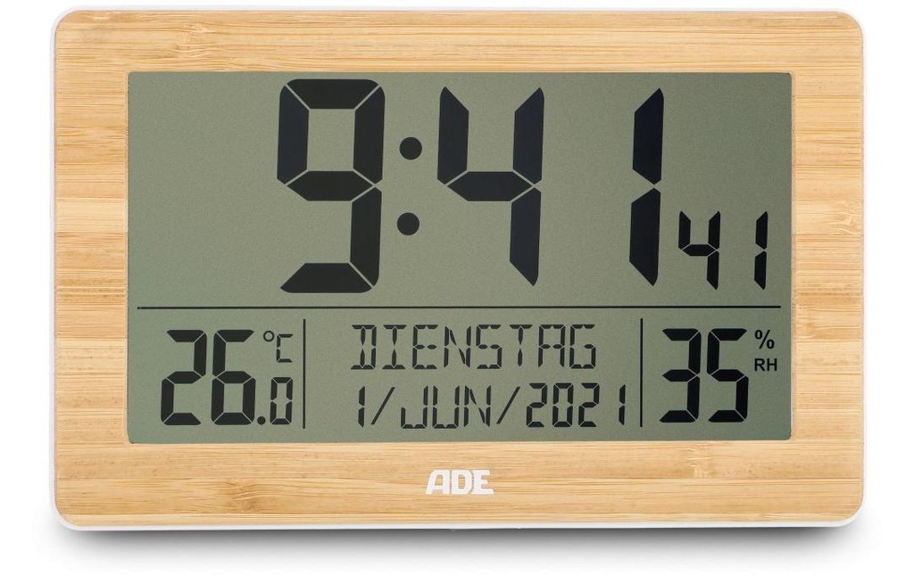 ADE Horloge murale radio Blanc/Brun clair