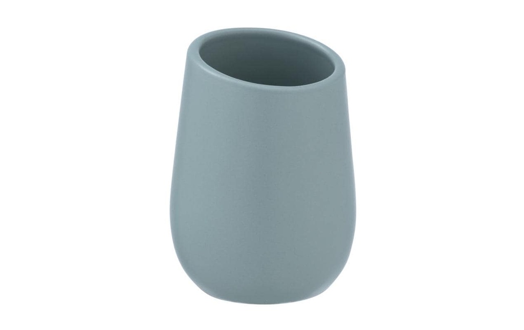 Wenko Gobelet à dents Badi Céramique Gris bleu