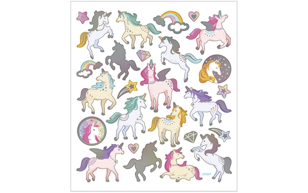 Creativ Company Autocollant à motif Licorne 1 feuille