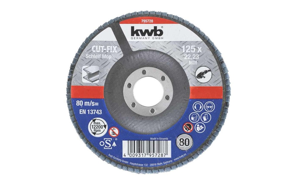 kwb Disque abrasif Métal 125 mm K80